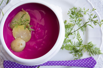 red beet cream soup