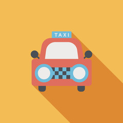 taxi flat icon with long shadow