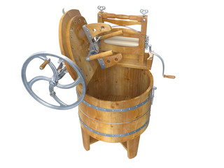 Antique Washing Machines. 3D isolated
