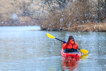 Winter kayaking