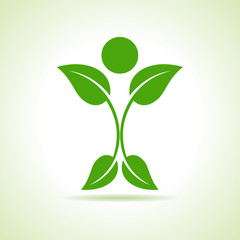 leaf make a person icon stock vector