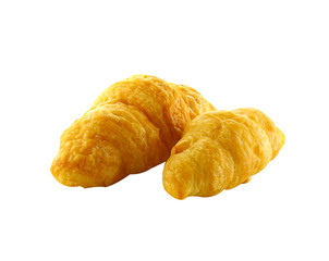 Croissant over white background