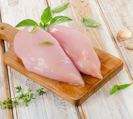Raw chicken breast fillets