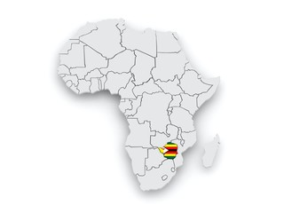Map of worlds. Zimbabwe.