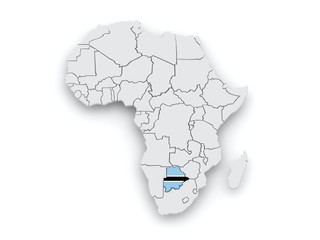 Map of worlds. Botswana.