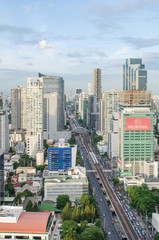 Bangkok city view with main traffic