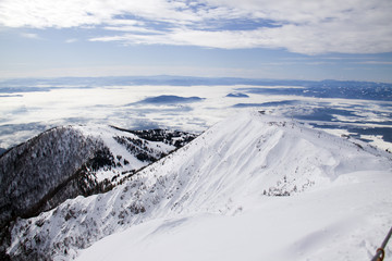 Mountain and a ski slope