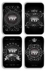 Set of vertical VIP platinum cards