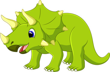 Cute dinosaur triceratops cartoon © irwanjos