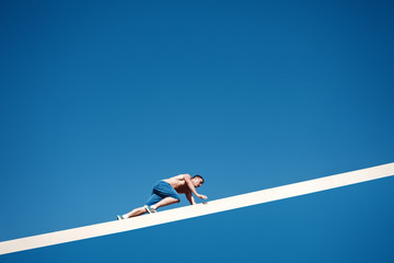 man climbing the urban