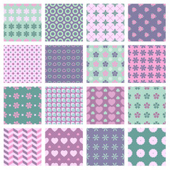 vector 16 seamless spring patterns