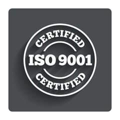 Obraz premium ISO 9001 certified sign. Certification stamp.
