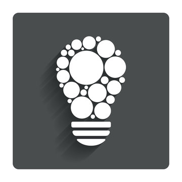Light lamp sign icon. Bulb with circles symbol