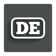 German language sign icon. DE Deutschland.