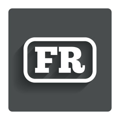 Fototapeta premium French language sign icon. FR translation.