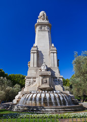 Fototapeta na wymiar Cervantes Monument at Madrid Spain