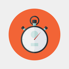 Fkat stopwatch icon over red