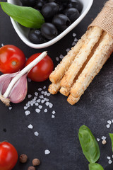 Italian grissini bread sticks