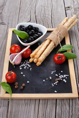 Italian grissini bread sticks