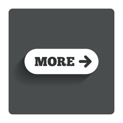 More with arrow sign icon. Details symbol.