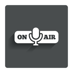 On air sign icon. Live stream symbol.