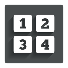 Cellphone keyboard sign icon. Digits symbol.
