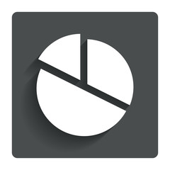 Pie chart graph sign icon. Diagram button.