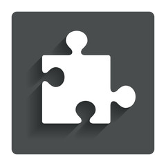 Puzzle piece sign icon. Strategy symbol.