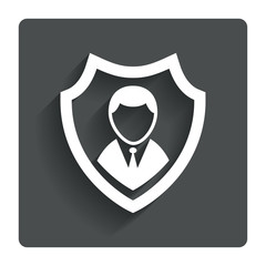Security agency icon. Shield protection symbol.