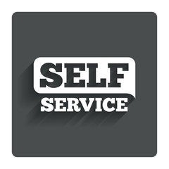 Self service sign icon. Maintenance button.