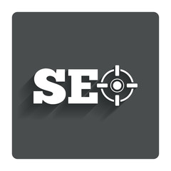 SEO sign icon. Search Engine Optimization symbol.