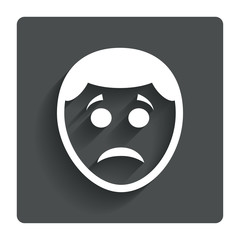 Sad face sign icon. Sadness symbol.