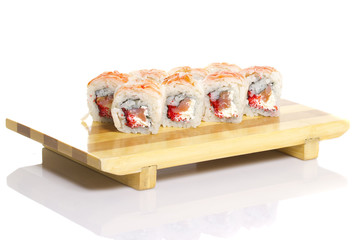 Sushi roll with crab isolated