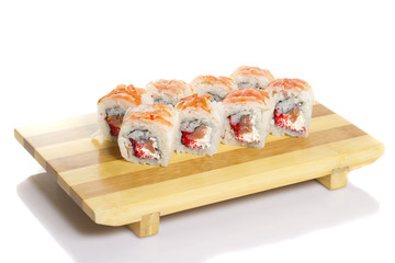 Sushi roll with crab isolated