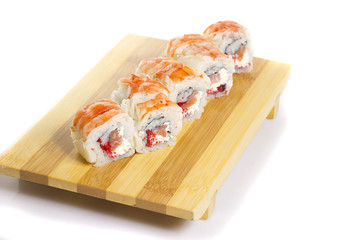 Sushi roll with crab isolated