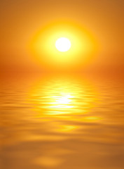 Obraz na płótnie Canvas golden sunset and sea