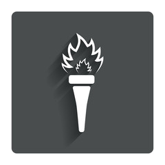 Torch flame sign icon. Fire symbol.