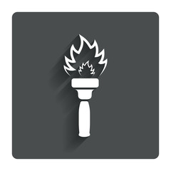 Torch flame sign icon. Fire symbol.