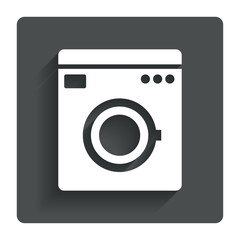 Washing machine icon. Home appliances symbol.