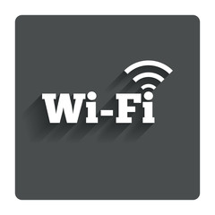 Free wifi sign. Wifi symbol. Wireless Network.