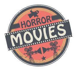 Obraz premium Stamp or label withtext Horror Movies