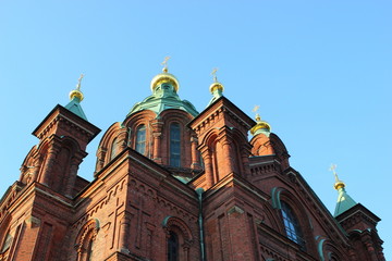 Ansicht der berühmten Uspenski-Kathedrale in Helsinki, Finnland