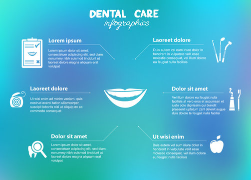Dental care simple infographics