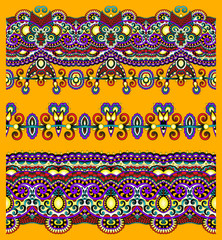 collection of seamless ornamental floral stripes