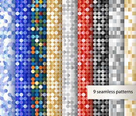 Set of seamless sequin backgrounds.
