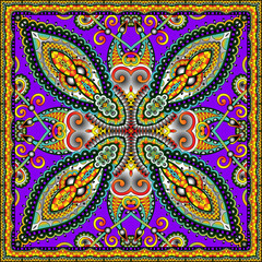 Traditional ornamental floral paisley bandanna