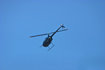 Chopper and clear sky