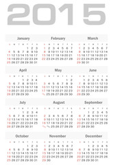 Simple calendar for 2015 year vector
