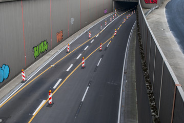 Road signs - highway reconstruction