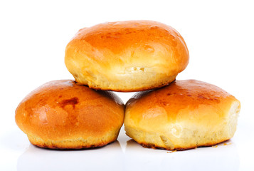 Bread rolls on white background
